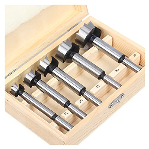 SYJY-SHOP 5 Teile/Set Forstner Bit-Set, 15/20/25/30/35 Mm Forstner Bohrer Zum Bohren In Holz, Hartmetall-Holzbearbeitungs-Lochsäge Mit Tiefenanschlag (Color : 5PCS(15-20-25-30-35))