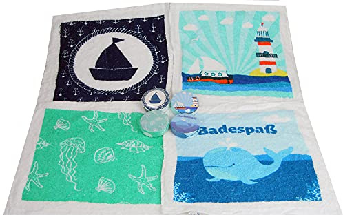 osters muschel-sammler-shop Magisches Handtuch ┼ Waschlappen ┼ 8 Stück ┼ Maritime Muster ┼ Größe 30x30cm (8 Stück)