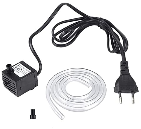 Bomba de agua sumergible, mini bomba de agua ultrasilenciosa, con 2 boquillas, 2 tazas de succión y manguera de 50cm para acuarios, fuentes, tanques de peces, seguro,ahorro de energía,duradero,3W (UE)