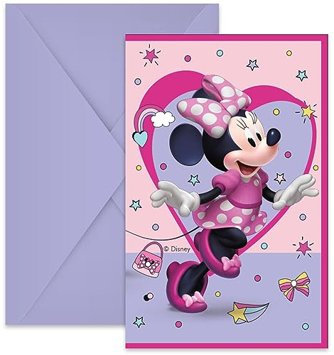 Folat 93942P Einladungskarten FSC Minnie Mouse - 6 Stück