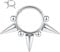 hengkaixuan 16G Septum Schmuck Septum Ring Daith Ohrringe Chirurgenstahl Silber Nasenring Conch Hoop Spike Conch Piercing Schmuck Klappsegment Nahtloser Clicker Ring Tragus Conch Helix Creolen 10mm