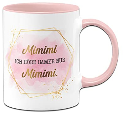 Tassenbrennerei Original Tasse mit Spruch Mimimi Ich höre immer nur Mimimi - Lady Boss Edition im Gold Design - Büro Kaffeetasse lustig für die Arbeit, Chefin, Arbeitskollegin (Rosa)