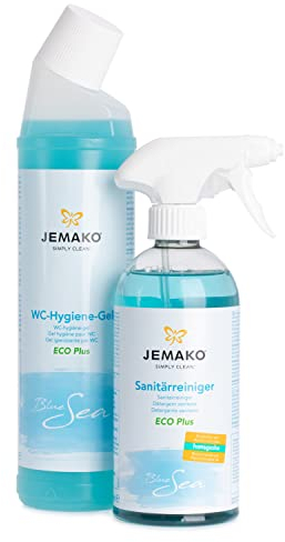 Jemako Bad & WC Set Blue Sea, Sanitärreiniger 500 ml, WC Gel Blue Sea - inkl. Tuch von Prozean Store