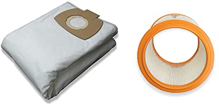 5 Staubsaugerbeutel Kallefornia K911 + 1 auswaschbarer Filter K704 für Metabo ASA 30 L PC INOX bis Baujahr 2023