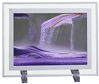 Sable mobile Art Image Carré Verre Quicksand Peinture 3D Mer Sable Paysage Coulant Sable Peinture Maison Bureau Décoration Violet
