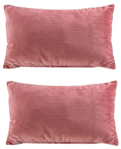 Dalicoco Cojines Sofá con Relleno Incluido, 2 Unidades De Cojines Terciopelo Rosa para Sofás De Salón Y Decoración Hogar.