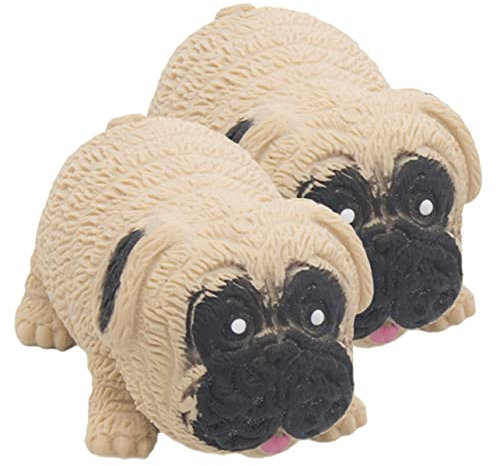 TOYANDONA 2st Mops Stressabbau Spielen Welpenspielzeug Stressball Aus Gummi Quetschspielzeug Für Welpen Schwarze Hundefiguren Hunde- Spielzeuge Mini Hüpfender Ball Kind