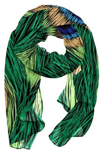VBFOFBV Schals für Damen Leichte Mode Schals Drucken Blumenmuster Schal Schal Wraps,Tierfeder Pfau Weinlese