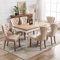 Merax Esszimmerstuhl 6er Set, Moderne Polsterstuhl mit hoher Rückenlehne und Nagelkopfbesatz, bequemer Wohnzimmerstuhl aus Samt, für Arbeitszimmer, Küche, Schlafzimmer, Eichenbeinen, Beige