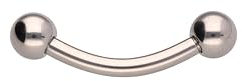 OTHER Piercing Augenbrauen Banane Titan Curved Barbell Piercing Lippenpiercing Augenbrauenpiercing Damen Herren Labret Septum Ring Helix Rook Ohr Schmuck Piercings Silber 1,2x6x4 mm