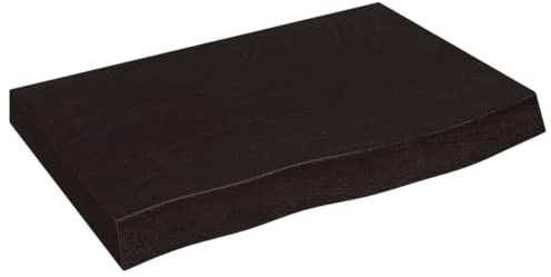 vidaXL Wandregal Dunkelbraun 60x40x(2-6) cm Massivholz Eiche Behandelt
