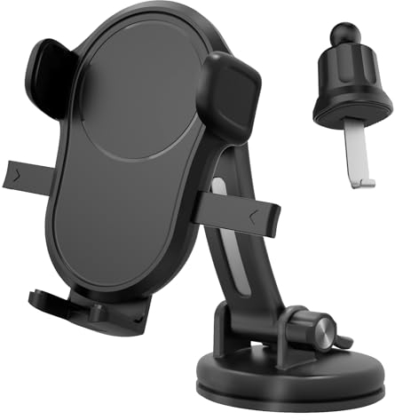 JOEAIS Lot de 3 Supports de téléphone de Voiture universels à 360° (Support + Ventouse + Clip), Tableau de Bord, Pare-Brise, Grille d'aération, Compatible avec Tous Les Smartphones de 4,7 à 6,7