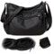 Sac Bandoulière Femme en Cuir PU Souple Sac a Main Femmes Bandoulieres Léger Multi-poches Moyen Sac à Bandoulière Sacoche Femme Bandoulière avec Large Sangle Réglable (Noir)
