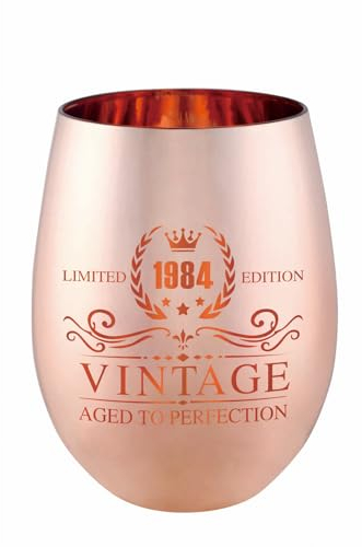 xilaxila Cadeaux d'anniversaire 40e anniversaire pour femmes - Verre à vin vintage 1984 - Décorations d'anniversaire 40e pour lui - Idées de présentation drôles