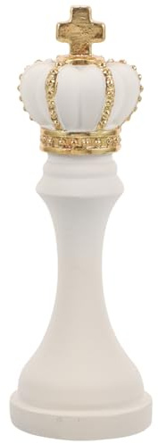 Amosfun Schachstatue Aus Kunstharz 6.30X2.16X2.16In Dekorative Schachfigur FüR Schreibtisch Und BüCherregal Kreatives BüRo- Und Wohnaccessoire Stilvolle WeißE KöNigin