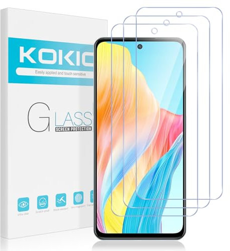 Kokio Protector de Pantalla para OPPO A98 5G/A58 4G/OPPO F23 5G 6,72 Pulgadas, 3 Piezas Dureza 9H Vidrio Cristal Templado para OPPO A98 5G, Antiarañazos, HD Transparente, Fácil de Instalar