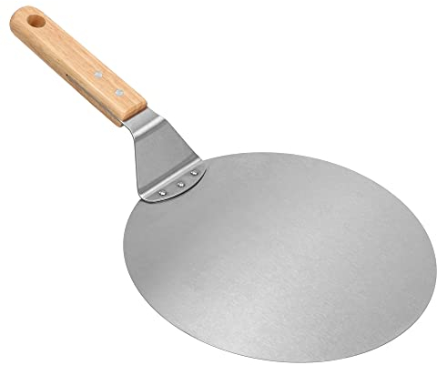 AOPOSDSO Pelle à pizza avec manche en bois Pelle à pizza en acier inoxydable Diamètre 30 cm