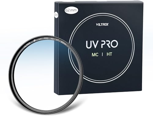 VILTROX 62mm MC UV Protection Filter 18 Multi-Layer Coatings UHD Camera Lens UV Filter, Ultra Hard Coating, Nano Coating, Hydrophobic, Scratch Resistant Ultra-Slim UV Filter for 62mm Camera Lens