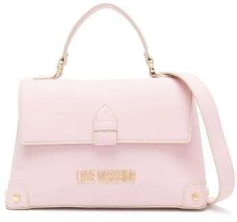 Love Moschino Borsa a tracolla rosa da donna lettering logo metallo dorato UNI