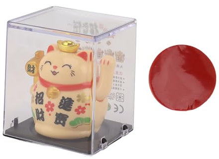 Cyrank Chat Porte-Bonheur, Maneki Neko Japonais, Chat Porte-Bonheur, Statuettes Chat Porte Bonheur Chat Fortune Petit Chat Agitant Solaire pour La Décoration De La Maison Et De La Voiture