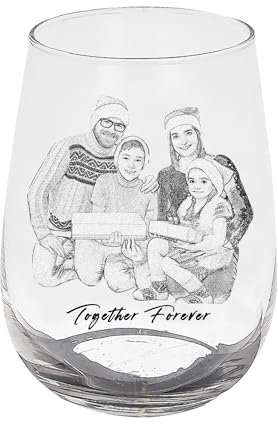 KWCLTH Photo gravée personnalisée verres à whisky souvenirs personnalisés cadeaux texte d’image personnalisé verres à vin