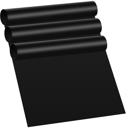 KitchenRaku Oven Liner Pack of 3, 40X60cm Teflon Oven Liners for Fan Assisted Ovens, Reusable Non-Stick Oven Mats for Bottom of Oven - Suitable for Most Ovens and Cookers (Black)