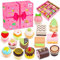 Spielküche Zubehör Dessert Spielset, Küchenzubehör Kinder, Kinder Küche Zubehör, Teeservice Holz, Kaufmannsladen Zubehör, Holzspielzeug Küchenspielzeug Geschenk Mädchen Jungen ab 3 Jahr