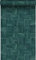 Origin Tapete quadratische Holzstücke Petrolblau 50 x 900 cm