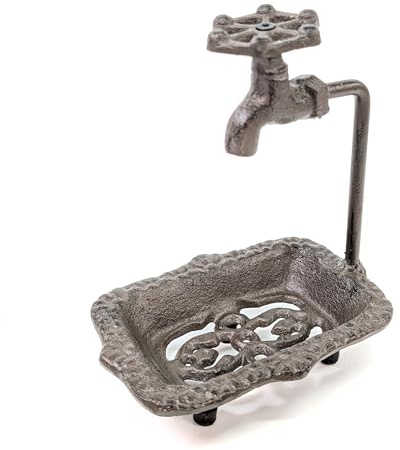 Porte-savon traditionnel en fonte avec robinet 17 cm