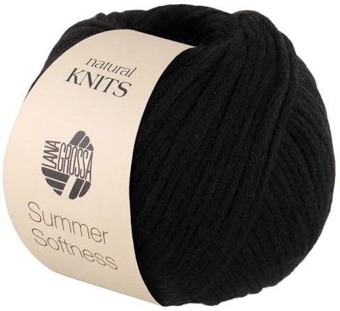 LANA GROSSA Summer Softness | Delicato filato per tubo di cotone, voluminoso riempito con morbide fibre di merino, filato a mano in 80% cotone (biologico) e 20% lana vergine | 50 g/130 m FB20