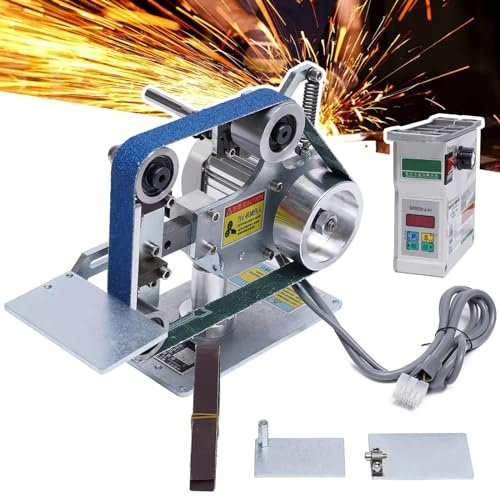 550w Belt Sander With Brushless Motor, 1x30 Electric Bench Grinder, Vertical Horizontal Polisher, Forward And Reverse Rotation, 26m/S Stepless Speed Adjustment