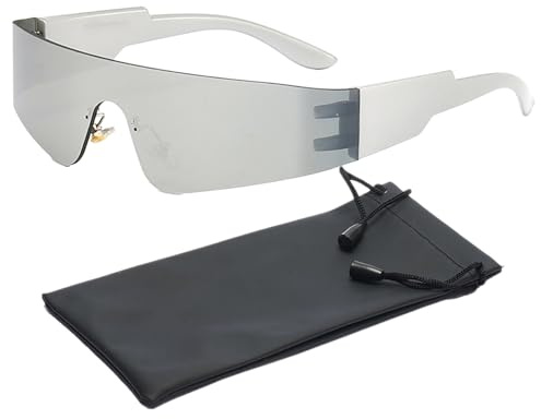 GWAWG Futuristic Sunglasses Rave Glasses Space Glasses Y2k Alien Glasses Set Sunglasses Fun Glasses Party Glasses Futuristic Mirrored Sunglasses or Concert Bar DJ Nightlife Gathering Fancy Dress