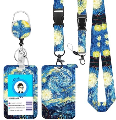 CATOR Soporte para insignias con cordón,Lanyard con Tarjetero, Cordón Retráctil,insignia de cordón, cuello de correa con cierre de mosquetón giratorio para soporte de tarjeta de identificación