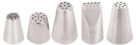 OZLCUA Douilles Pâtisserie Cake Grass Cream Decoration Tips Set Nozzle Cupcake Head Cake Decorating Tools Pastry Tools Stainless Steel Piping Icing 5pcs