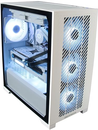 Formacom White Gaming PC AMD Ryzen 7 9800X3D bis 5,2 GHz Turbo 64GB DDR5-6000MHz 4TB M.2 SSD AMD Radeon RX 9070 XT 16GB GDDR6 Wi-Fi 240mm Wasserkühlung Windows 11 Pro einstellbare RGB-Beleuchtung
