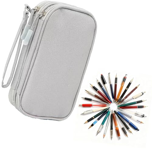 JYYUINX Federmäppchen Federtasche mit 2 Fächer, Groß Mäppchen Etui Stift, Pencil Case Bleistifttasche für Teenager Erwachsene Schlamppermäppchen Schule und Büro (Weiß)
