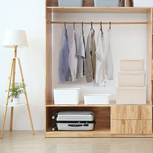 Frdhee Aufbewahrungsbox Kinderzimmer,3-tlg. Aufbewahrungsboxen-Set Stapelbar Stoff Creme,Aufbewahrungskiste für Büro, Kleiderschrank