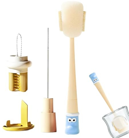 Brosse de nettoyage pour bouteille d'eau | Outils de nettoyage flexibles 5 en 1, brosse de nettoyage pour paille à long manche | pour parents adultes avec couvercle à paille, carafe à vin, tasse en