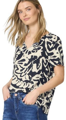 Street One Damen Bluse mit Split Neck und Bändern