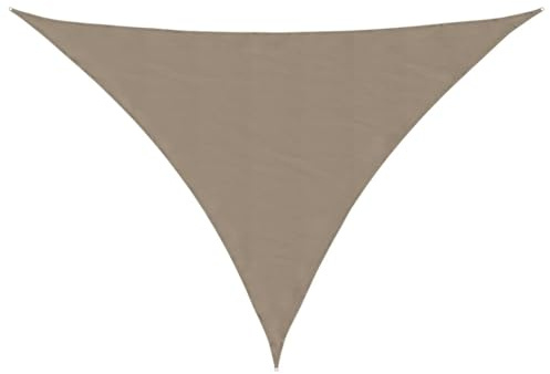 HOMELEN Voile d'ombrage en tissu Oxford triangulaire, 4 x 5 x 6,4 m, taupe, voile d'ombrage pour jardin, terrasse, pergola et balcon, 90 % protection UV avec kit de montage, imperméable UV50+
