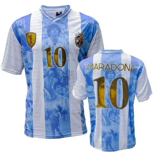 Maillot de Football Diego Armando Maradona - El Pibe de Oro. Réplique Officielle. Maillot Argentine pour Homme XL