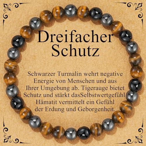 Esrael 6mm Naturstein Armband für Frauen Damen,Heilstein Edelstein Perlenarmband Spirituelles Kristallperlenarmband zur Angstlinderung Schmuck Geschenk