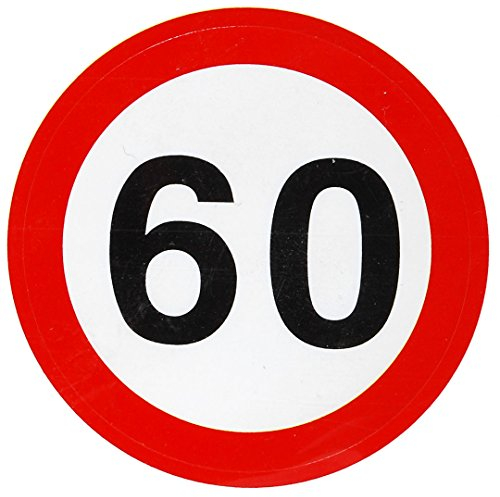 Udo Schmidt GmbH & Co Aufkleber 60 Geburtstag Ø 9cm 12 Stck.Sticker Dekoration Geburtstagsdeko