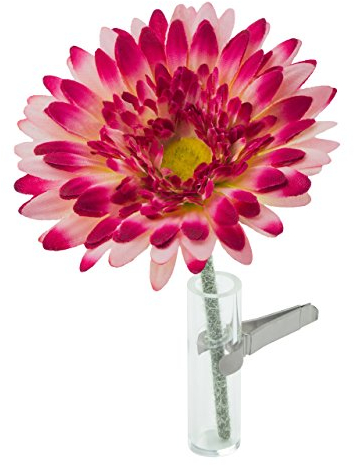 SANDINI Autovase mit Seidenblume/Kultblume Passend für jedes Auto (Gerbera Pink)