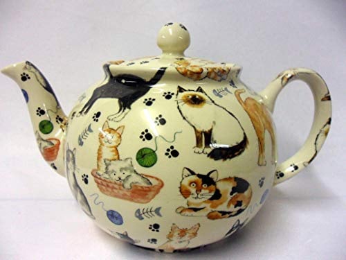 Heron Cross Pottery cute cats and kittens 6 cup teapot