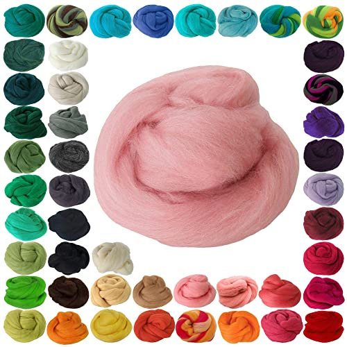 25g Filzwolle Märchenwolle Nassfilzen Trockenfilzen, unterschiedliche Farben, Farbe:altrosa