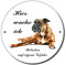 Boxer-Rund-Schild-120 mm Ø - 3 mm Aluminium Verbund-Hund-Tierschild-Warnschild-Hinweisschild (1457-1 mit 2 Löcher)