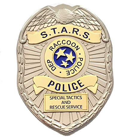 Super6props Raccoon City Police Dep S.T.A.R.S. Metal Prop Costume / Cosplay Badge con Accesorio de Clip (75 mm x 55 mm)