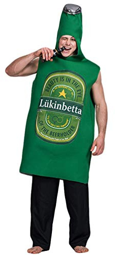 Mingdoo Beer Bottle Costume Novelty Fancy Dress for Adults Cosplay Oktoberfest Party Outfit (Beer Bottle, Free Size)