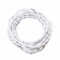 Cavo in tessuto intrecciato, 5 m, 2 fili, (2 x 0,75 mm²) - Cavo in tessuto per lampade vintage retrò, cavo di alimentazione con tessuto, rivestito, bianco